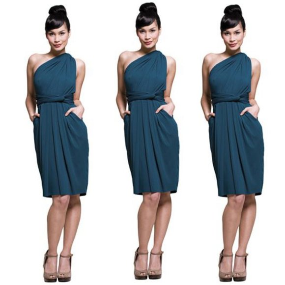 NWT Butter by Nadia Tarr - Teal midi Wrap Dress - Picture 1 of 13